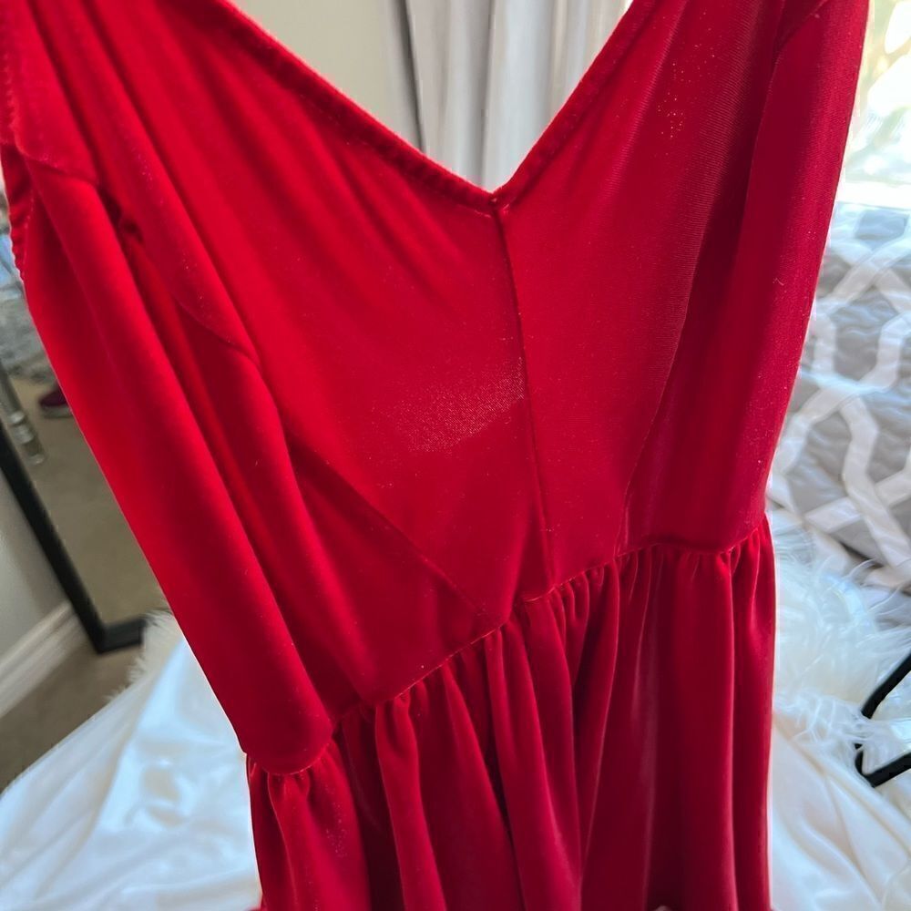 Brandy Melville Red Velvet Dress
